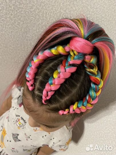 Косы с канекалоном,брейды в хвост,боксерские косы