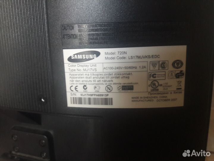 Монитор samsung syncmaster 720n