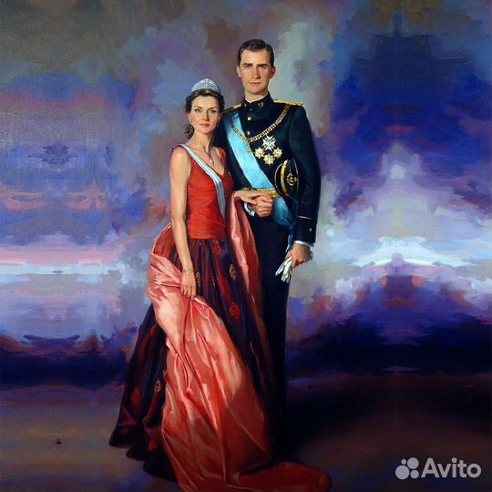 Портрет по фото на холсте