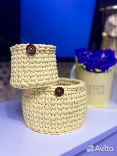 Вязанные корзинки ручной работы подарок
