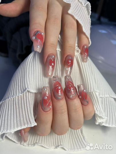 Корейский маникюр, дизайн,наращивание