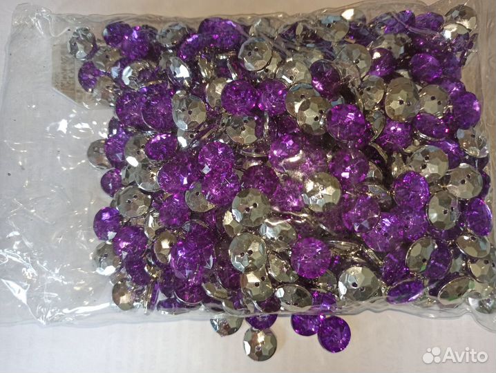 Пуговицы фиолетовые кристального вида 14 мм