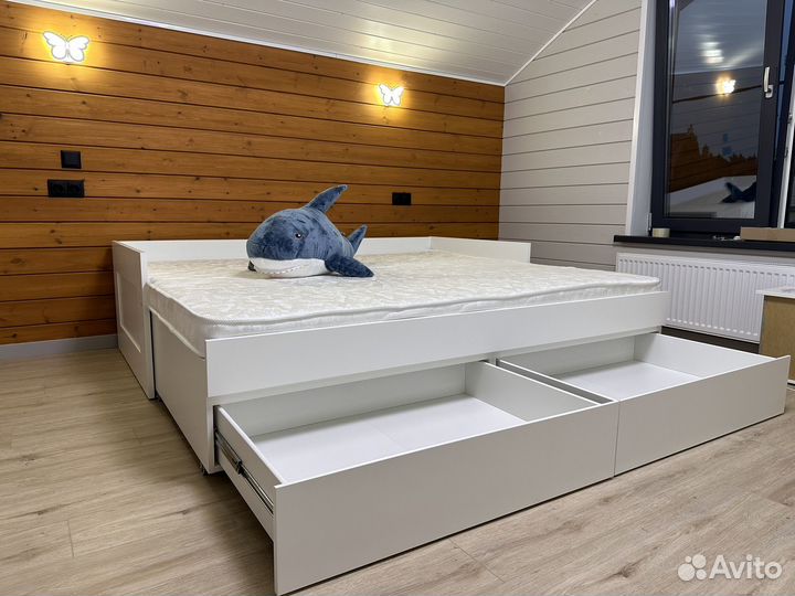 Кровать IKEA brimnes раздвижная 90x180x200 икеа