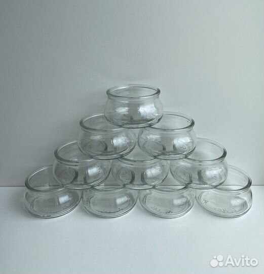 Стеклянные баночки от творога 10 шт. Цена за все