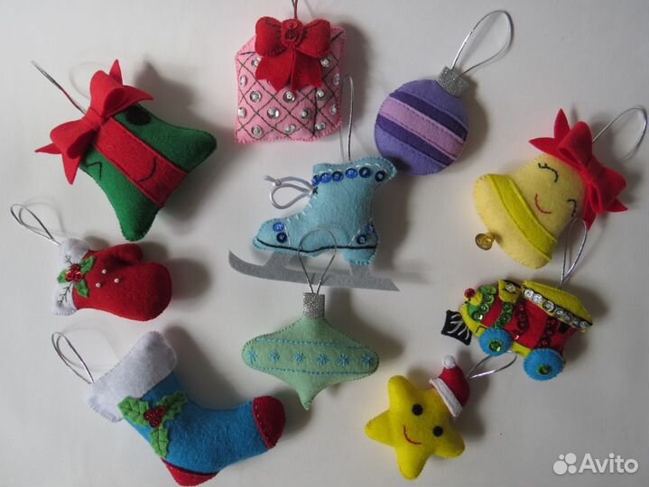 Елочные игрушки из фетра