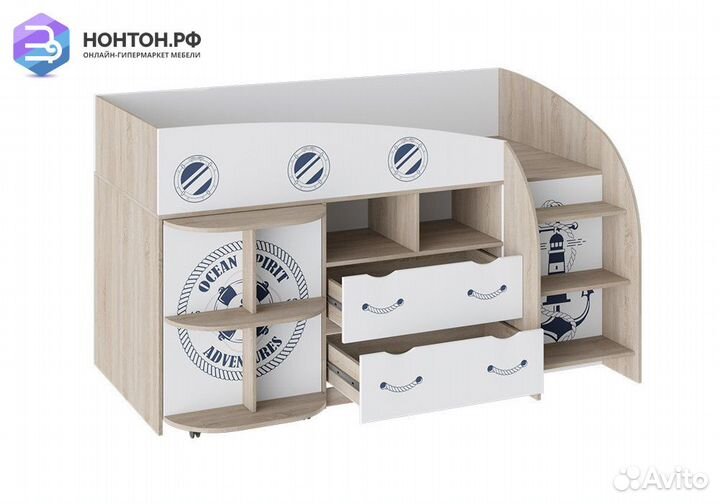 Кровать комбинированная Немо дуб сонома / белый