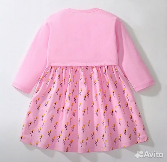 Платье для девочки с длинным рукавом 104-110