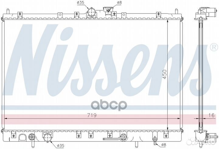 628031 Радиатор mitsubishi space wagon 2.4D 98