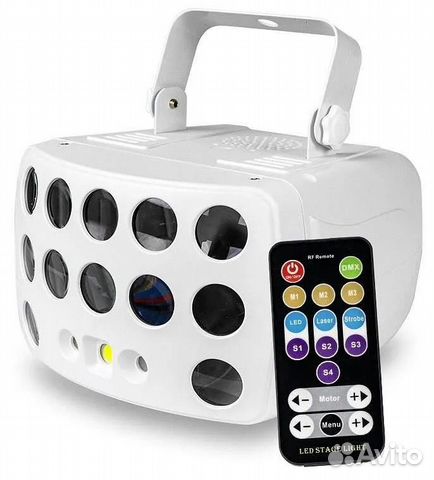 Светомузыка 3в1: бабочка/дерби+лазер+стробоскоп