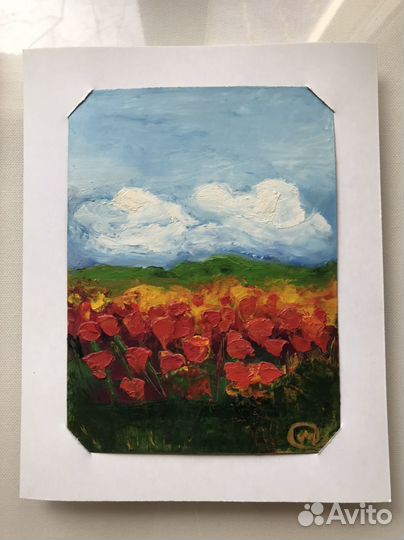 Картина маслом цветы Маки