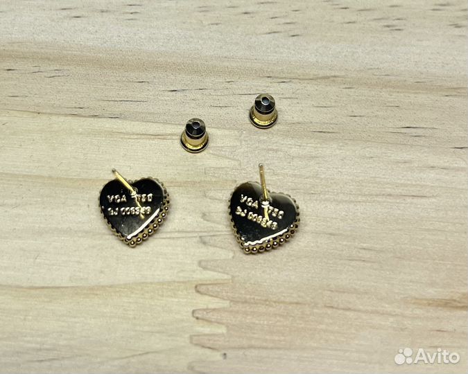Серьги Ван Клиф сердечко