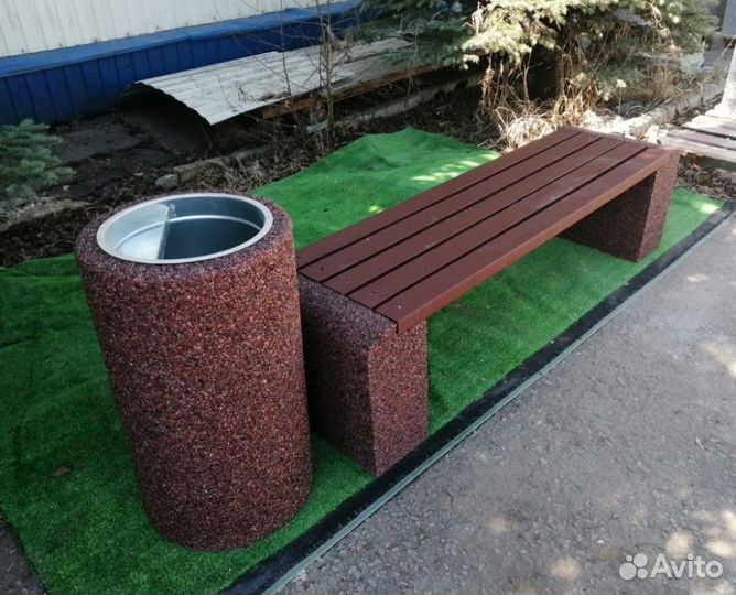 Бетонный вазон урна уличная Кельн фактура камня