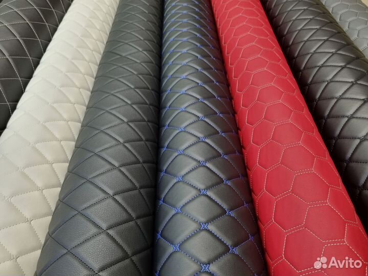Стеганая экокожа ромб соты