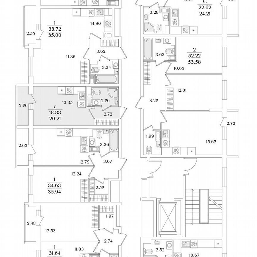 Квартира-студия, 20,2 м², 8/9 эт.