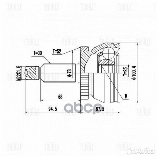 Шрус для а/м Kia Sorento II (09) 2.4i cvvt (на