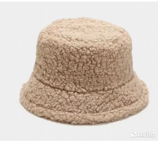 Панама меховая женская,тедди,двусторонняя