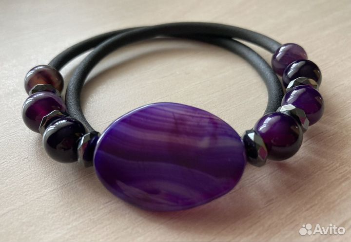 Браслет Агат фиолетовый