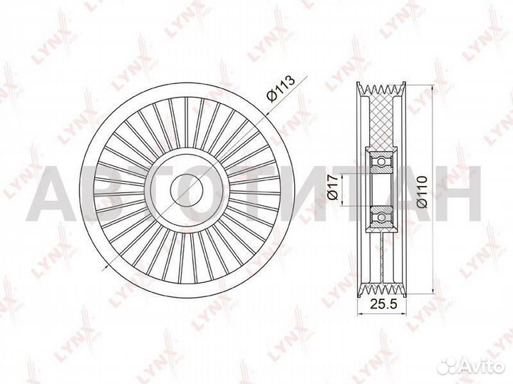 7008PB Направляющий ролик Приводной lynx