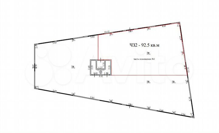 Торговое помещение,169 м²
