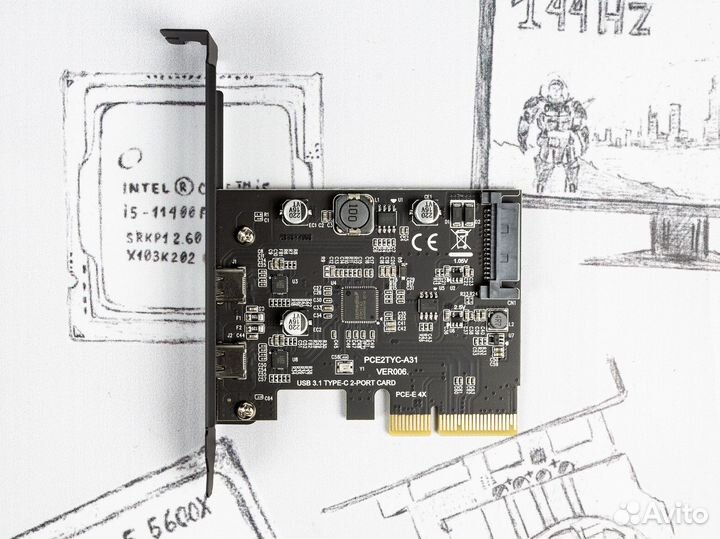 Контроллер USB 3.1 Gen 2 Type-С x2 ASM3142 PCIe