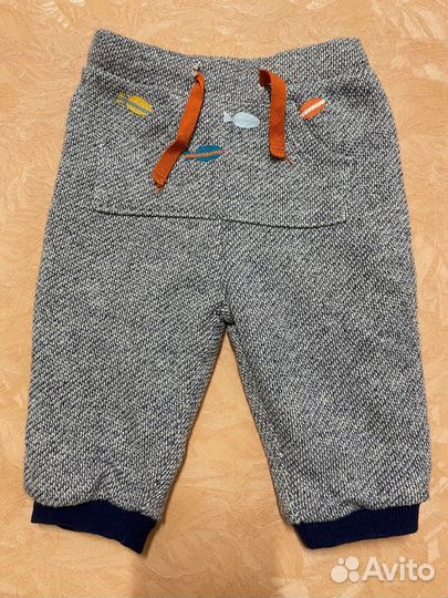 Брюки теплые вязаные с утеплителем р.60 на 2-3 мес