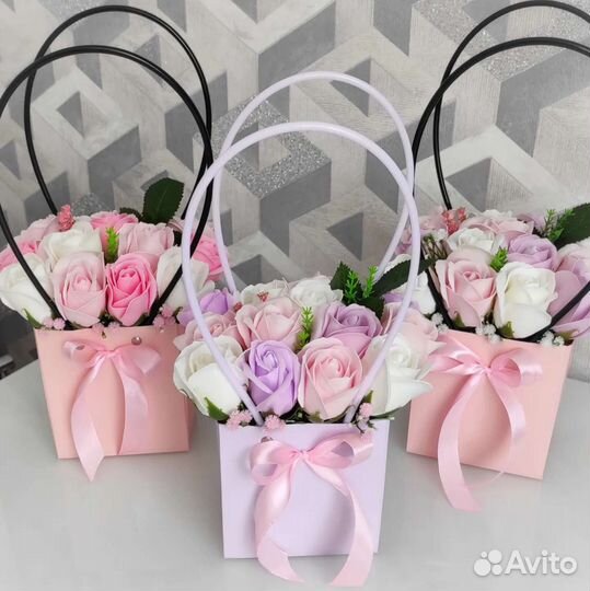 Букет из мыльных роз