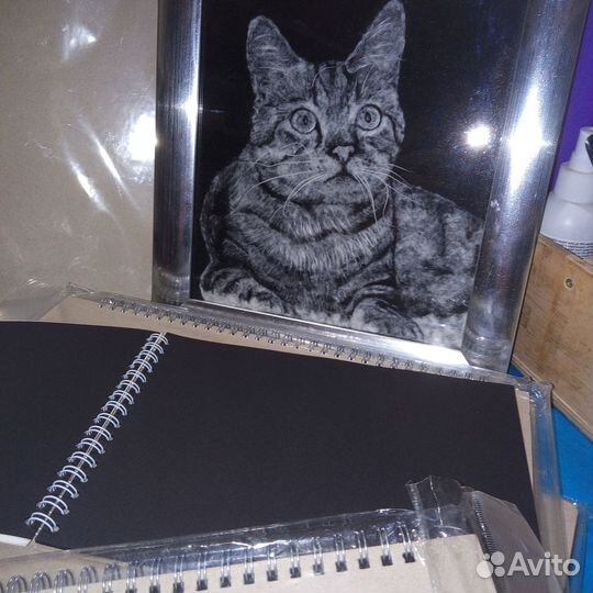 Скетчбук с чёрной бумагой, картон А 4 планшет