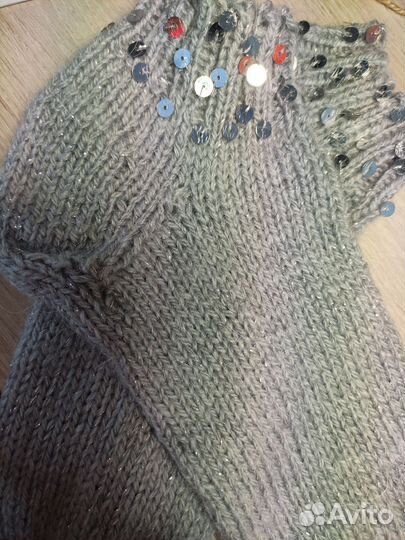 Носки вязаные с пайетками и люрексом