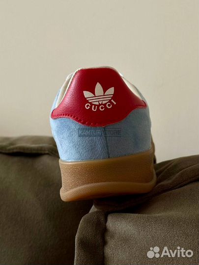 Женские кеды Adidas Gazelle Gucci синие