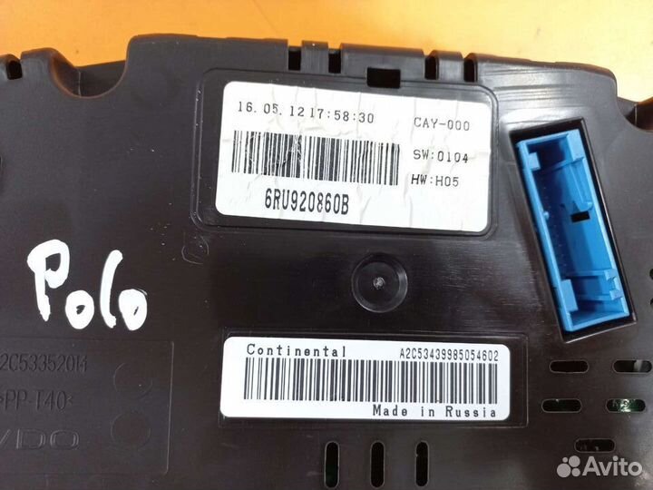 Панель приборов VW Volkswagen Polo