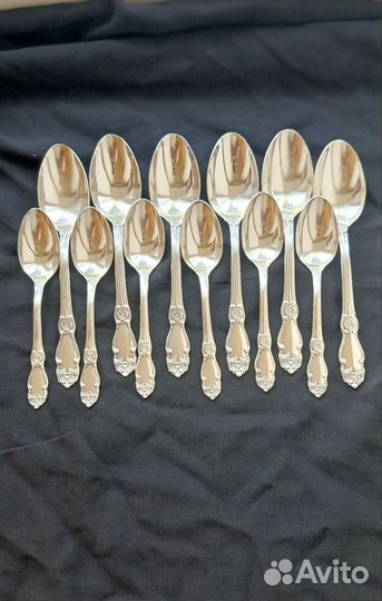 Набор столовых приборов Мельхиор серебряная роза