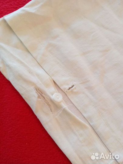 Винтажная льняная наволочка с вышивкой