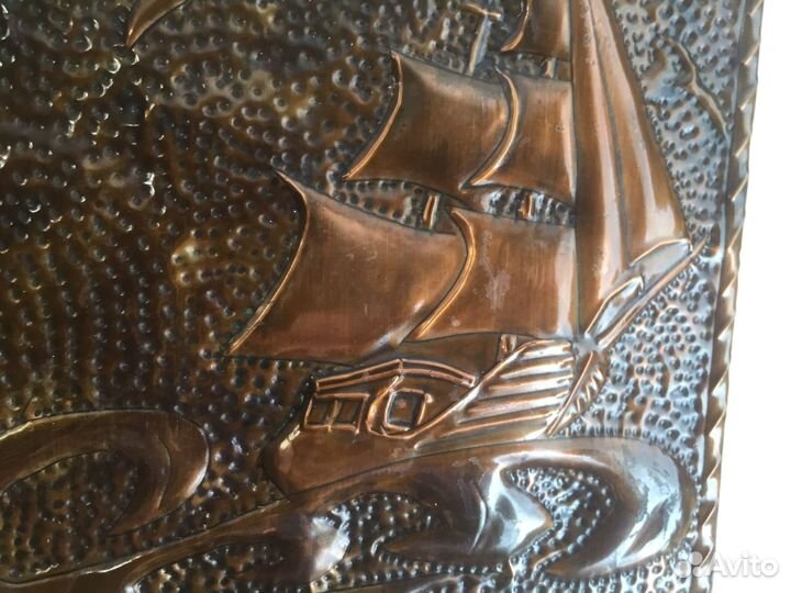 Чеканное панно СССР «Море» 1980