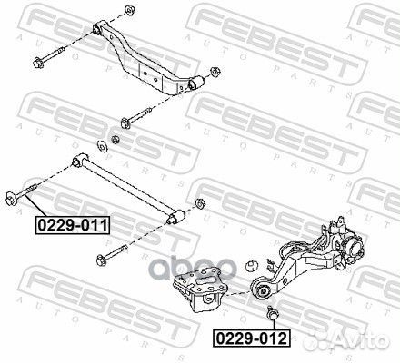 Болт С эксцентриком nissan serena C24 1999.06-2