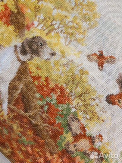 Вышивка крестом Охота на куропаток