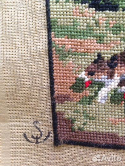 Холст,винтаж,вышитый крестиком, Италия
