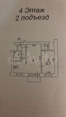 2-к. квартира, 40 м², 4/4 эт.