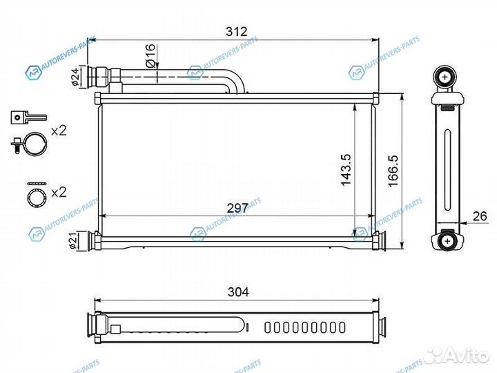 ST-AD05-395-0 Радиатор отопителя салона audi A6 05