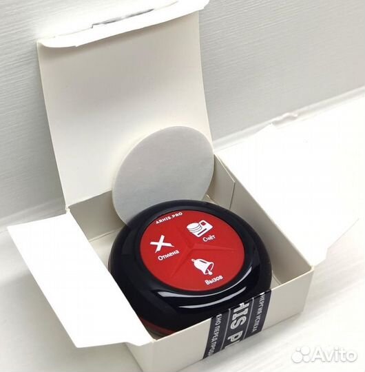 Кнопка вызова официанта Премиум черно-красная