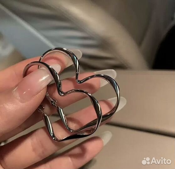 Серьги сердечки