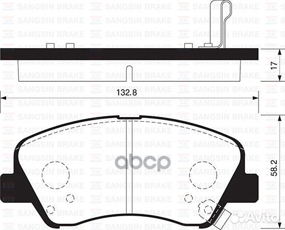 Колодки тормозные передние h58,2 581011RA00 SP1