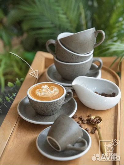 Кофейная пара Loveramics Egg 150 мл, цвет Granite (Гранитный)