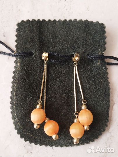 Серьги винтаж СССР шёлк