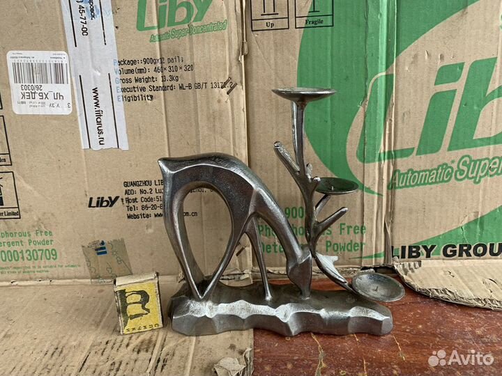 Подсвечник Олень нержавейка СССР