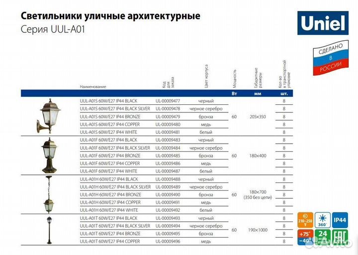 Светильник уличный подвесной под лампу Е27