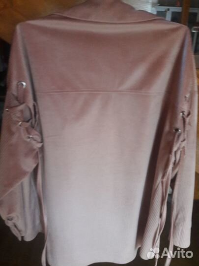 Вельветовая over size рубашка 46-50