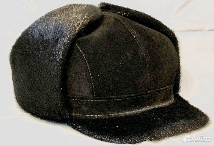Кепка зимняя нутрия/замша (диаметр внутр. 20 см)