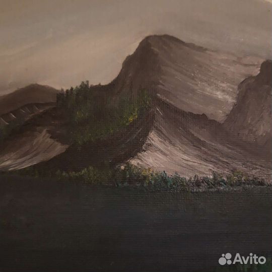 Картина маслом на холсте горный пейзаж