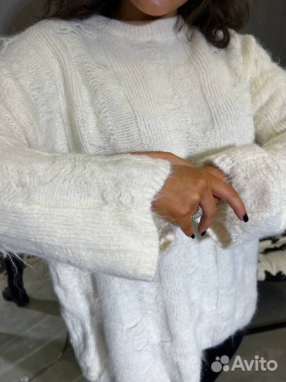 Свитер удлиненный женский оверсайз