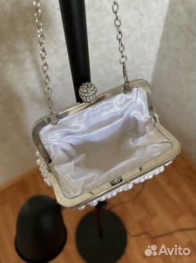 Сумка женская свадебная, вечерняя жемчуг